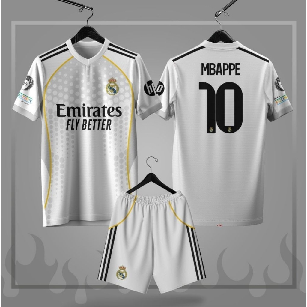 R Kids Jersey. Madrid Mbappe ฤดูกาลล่าสุด 2025-2026