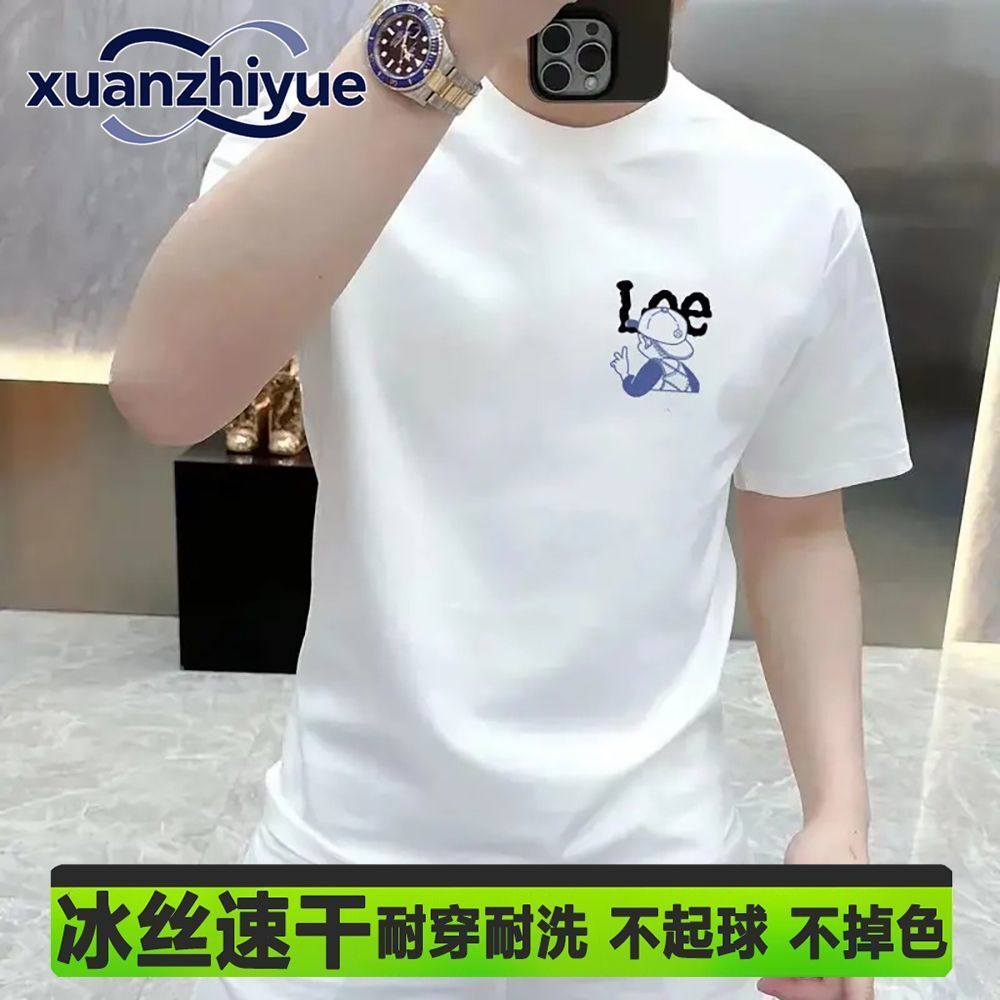 【ks1215.th】 美式潮男设计新款简约复古风帅气男士短袖t恤高街外穿休闲上衣American fashion men's design new simple retro style handso