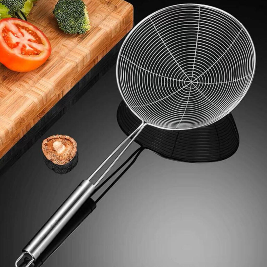 16cm Stainless Steel Strainer with Handle / Deep Frying Strainer Sieve / Hotpot Strainer