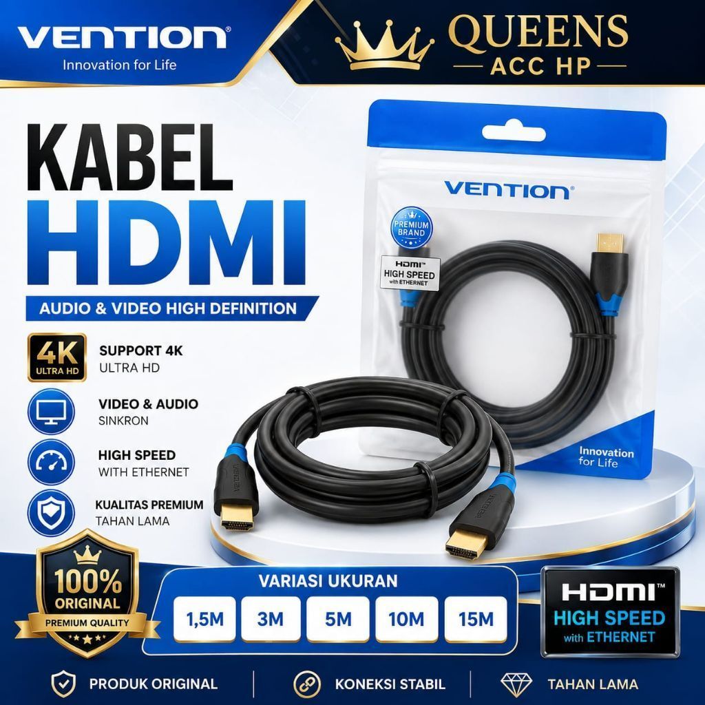 สาย HDMI VENTION ขนาด 1.5M 3M 5M 10M 15M/VENTION สาย HDMI TO HDMI