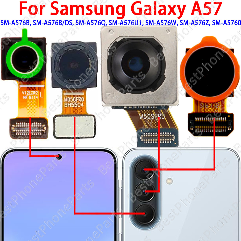 สําหรับ Samsung Galaxy A57 5G A576B A576W A576Q โมดูลกล้อง Flex Cable 50MP ด้านหลัง 13MP กล้องด้านหน