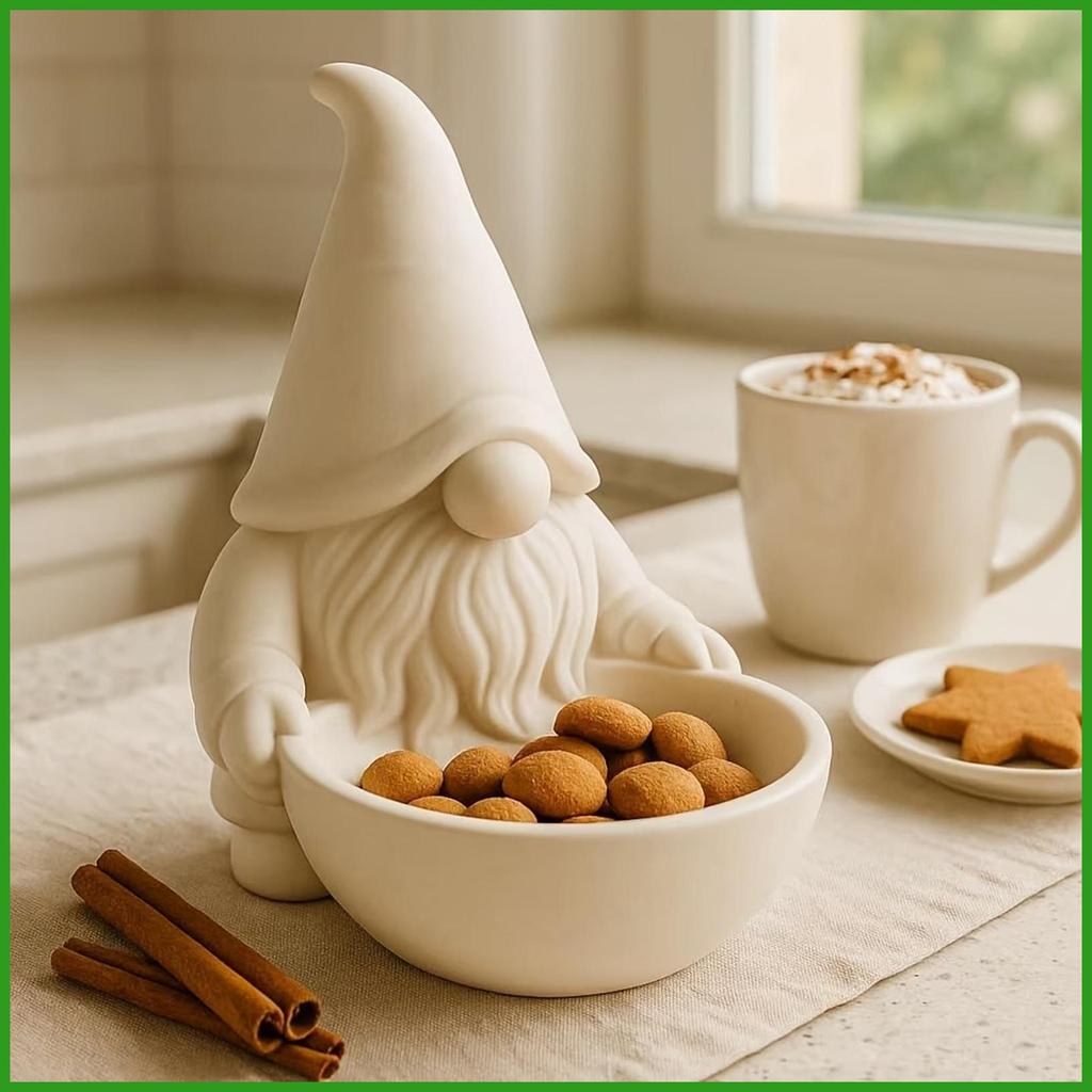 Gnome Candy Bowl 3D พิมพ์สร้อยคอคริสต์มาสหน้าแรกเครื่องประดับ Faceless Dwarf Catchall ชามสําหรับผู้ห