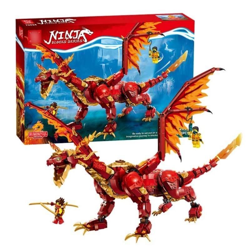 ใช้งานร่วมกับ Lego Phantom Ninja Series 71822 Mighty Dragon Raptor เด็กเด็กประกอบอาคารบล็อกของเล่น 9
