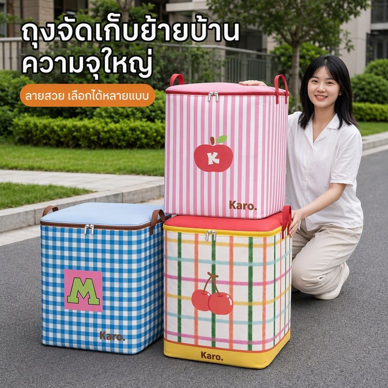 COD กล่องเก็บเสื้อผ้า หนาพิเศษ กันน้ำ ถุงเก็บของอเนกประสงค์ ใส่เสื้อผ้า ผ้าห่ม จุของเยอะ ย้ายบ้าน