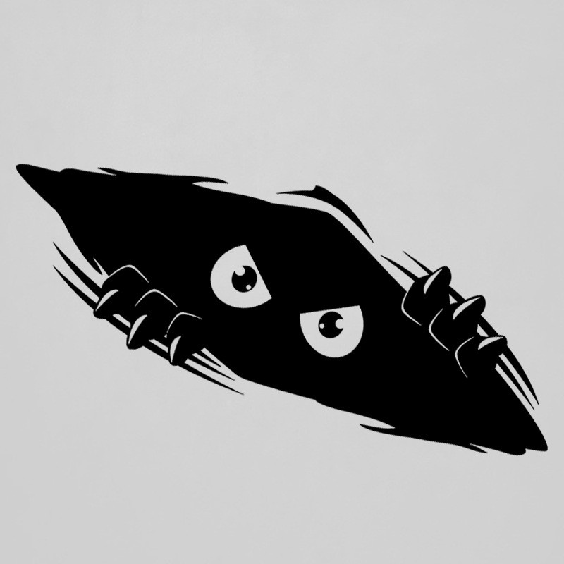 Peeping Monster Scratch สติกเกอร์รถน้ําสนุกการ์ตูน Peeping Monster ประตูตะเข็บสติกเกอร์ _ ZMY Auto P