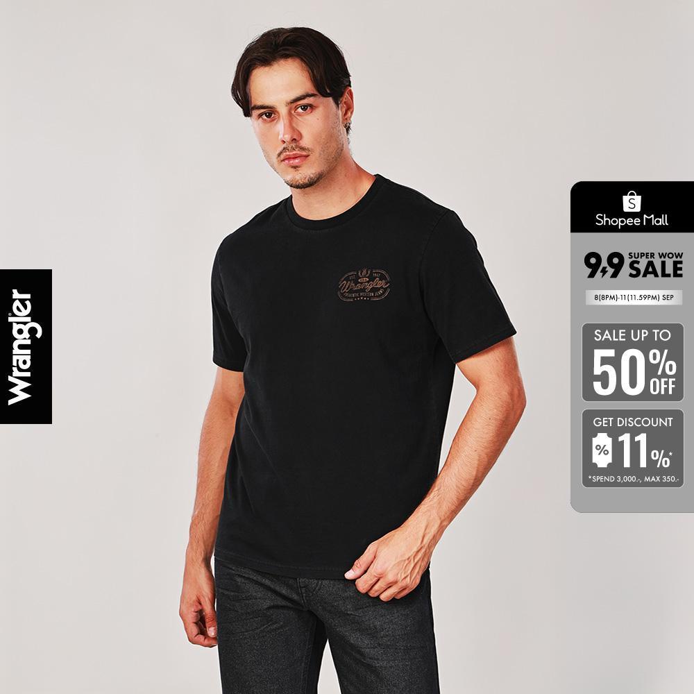 WRANGLER เสื้อยืดแขนสั้นผู้ชาย คอลเลคชั่น Wrangler Legends รุ่น WR S126MTSSN29 สีดำ