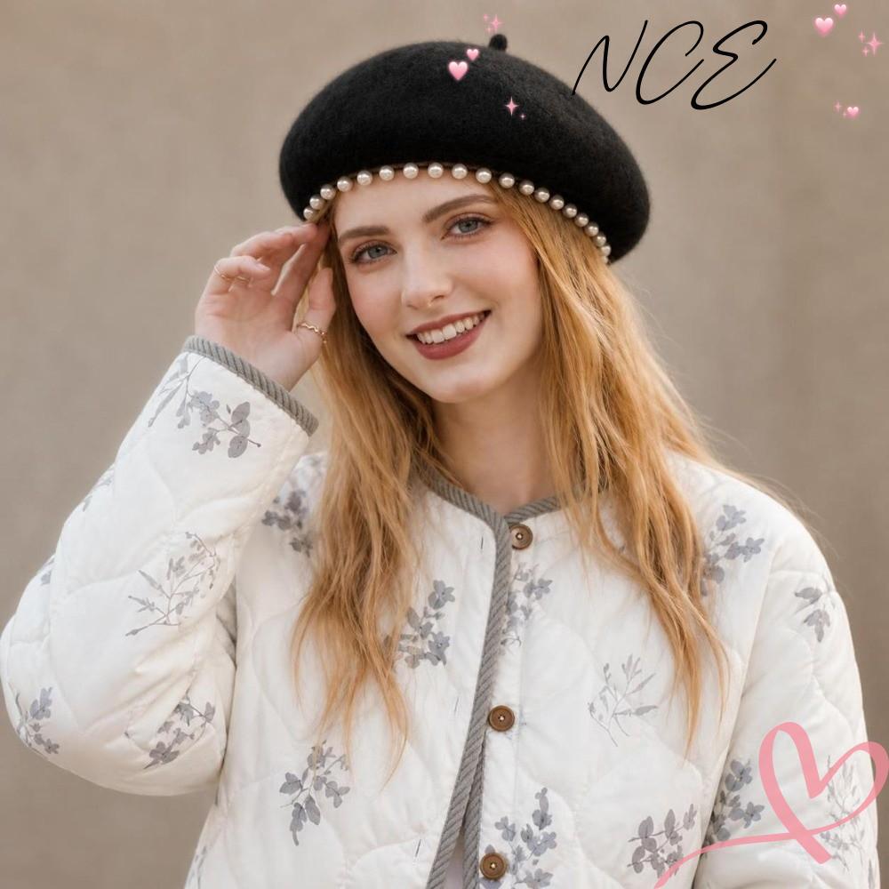 NCE เสื้อโค้ทกันหนาว,ดอกไม้ผู้หญิงเกาหลีเสื้อ,แฟชั่นหลวมหรูหรารอบคอเบาะ CottonJacket สําหรับผู้หญิง