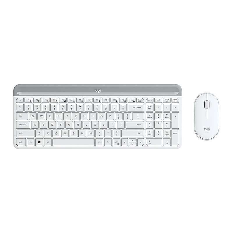 LOGITECH ชุดคีย์บอร์ดและเมาส์ไร้สาย รุ่น MK470 สีขาว