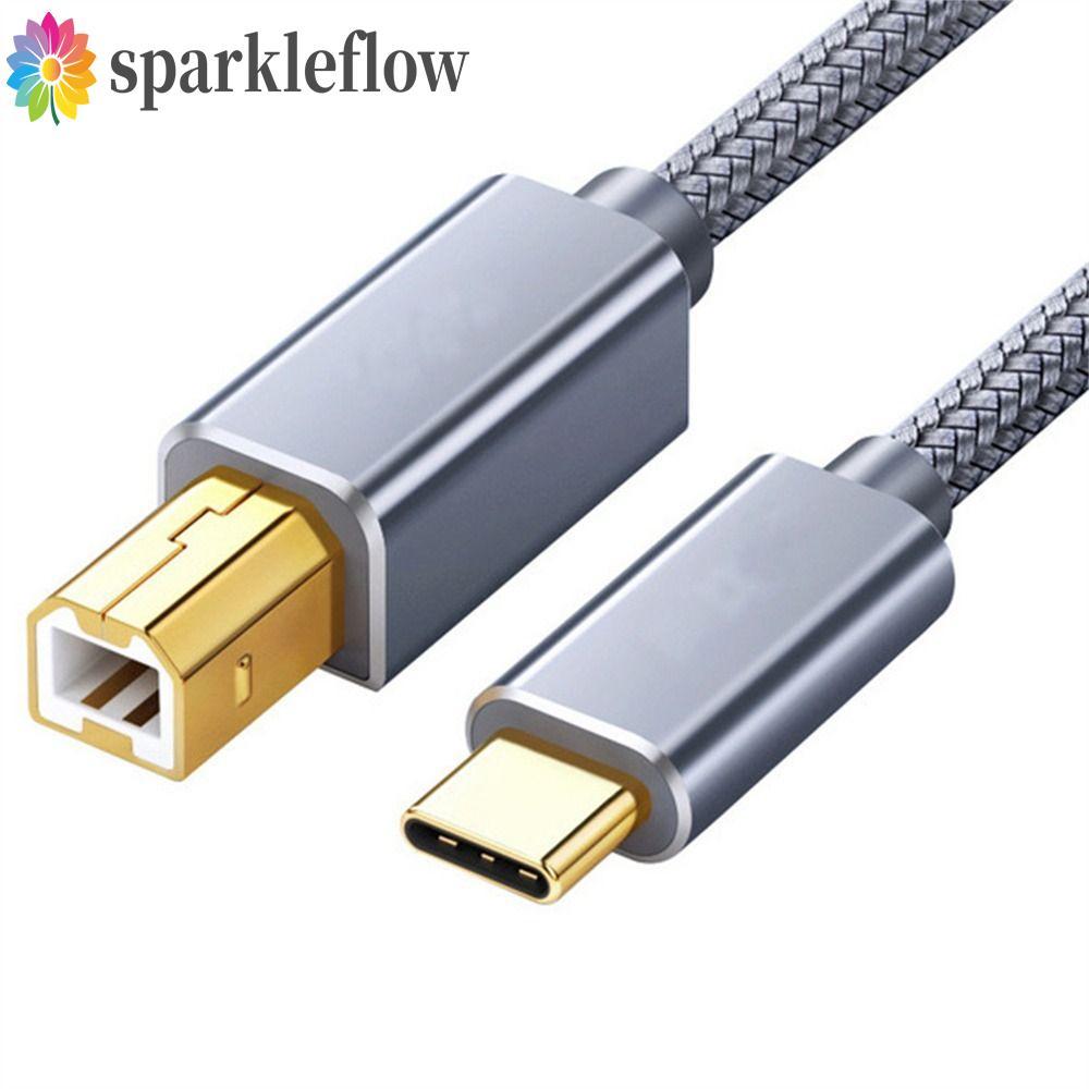 SPARKLEFLOW USB C ถึง USB B สายควบคุมสาย 0.5 M/1 M/1.5 M/2 M USB2.0 หญิง USB B 2.0 480Mbps ข้อมูล Tr