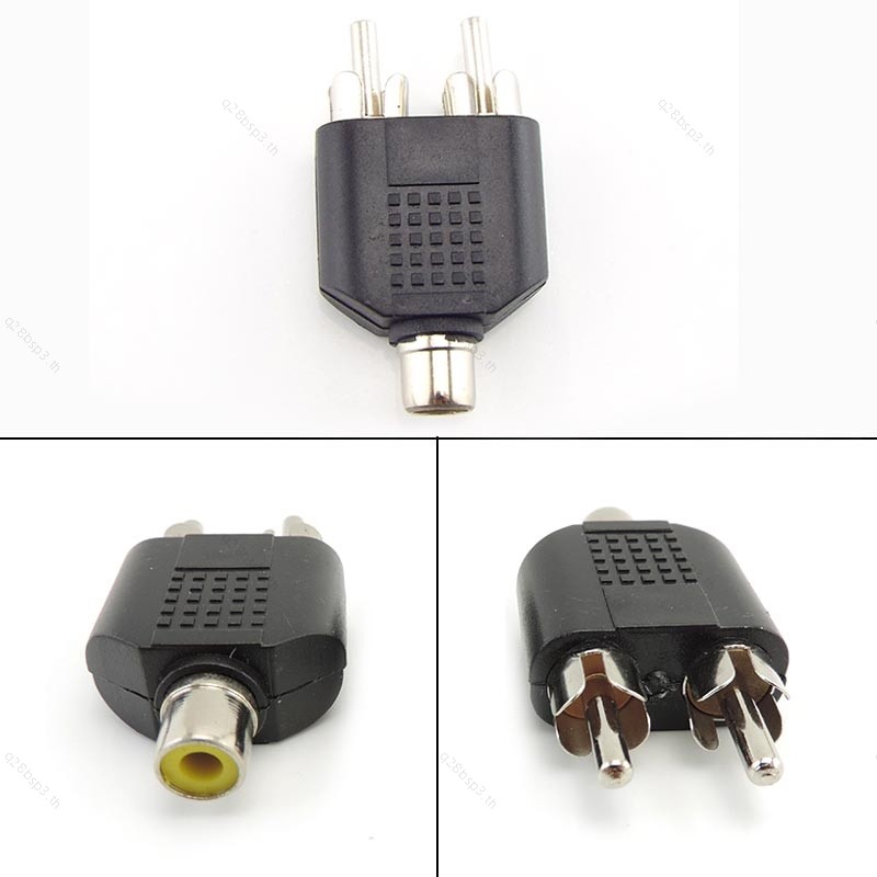 2 RCA Y Splitter connector AV Audio Video Plug สายแปลงชายหญิงปลั๊ก 2 in 1 อะแดปเตอร์ TH28B3