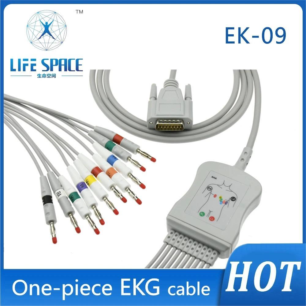ECG/EKG DB15 pins ECG EKG 10 สายอิเล็กโทรด EKG leadwire สําหรับ C *arewell monitor