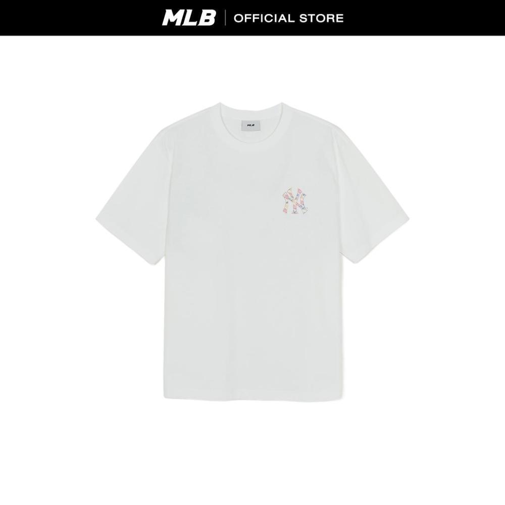 MLB เสื้อยืด ยูนิเซ็กซ์ Basic Colorful Crayon Logo Over Fit T-Shirts รุ่น 3ATSB1463 50WHS สีขาว