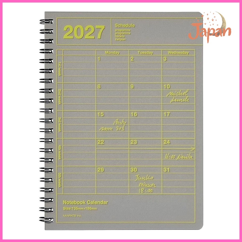 [Direct from Japan]Online Exclusive: Marks 2027 Schedule Book, January 2027 Start, Monthly Block, B6