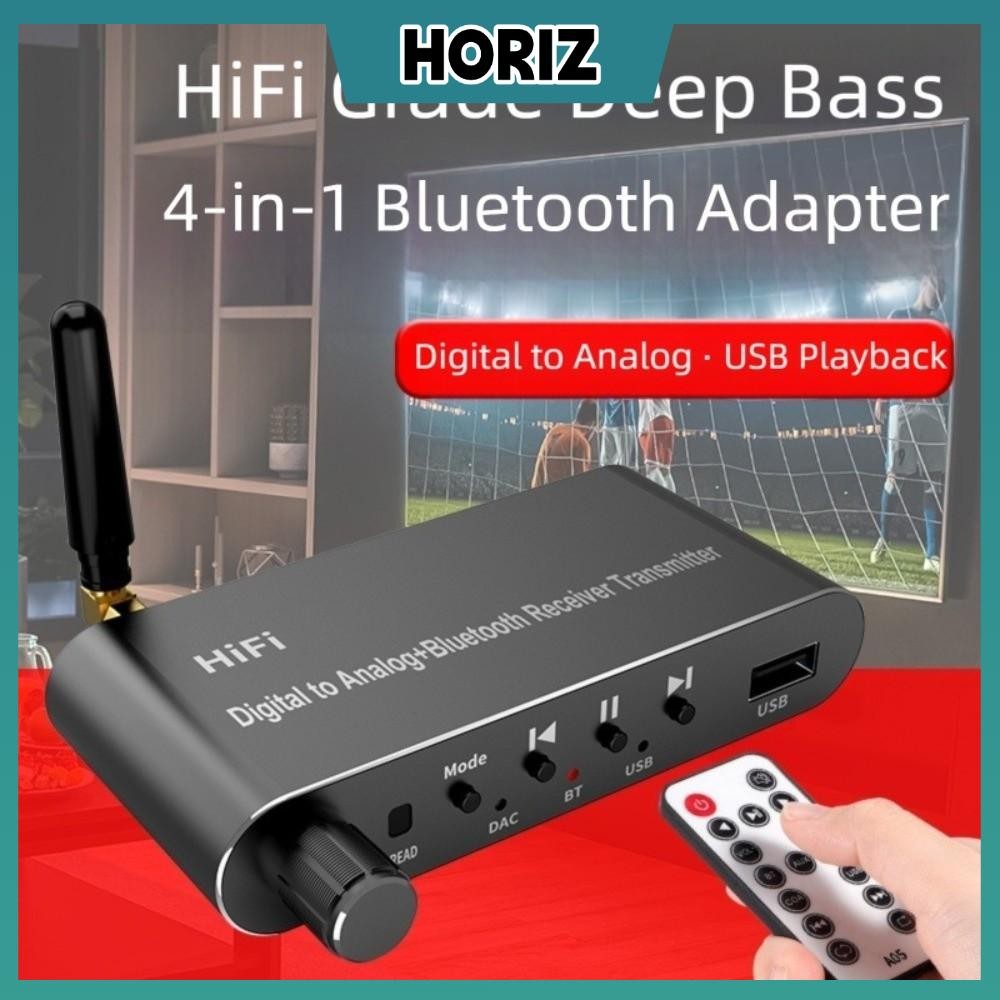 HORIZ Digital to Analog Audio Converter พร้อมรีโมทพร้อม Bluetooth 5.1 Receiver Digital Optical to 3.