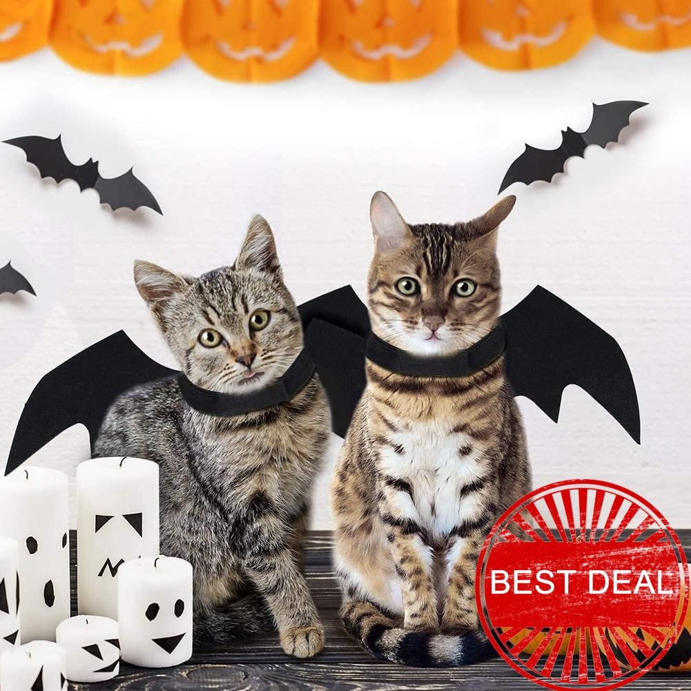 สัตว์เลี้ยงสุนัขแมวค้างคาว W คอสเพลย์ Prop ฮาโลวีนค้างคาวเครื่องแต่งกายชุดอุปกรณ์เสริม E5m2