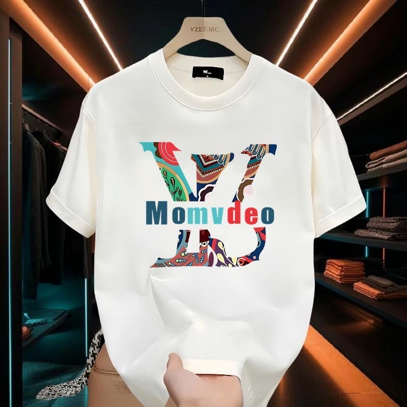 2025 NEW 202524 Summer American Niche Letter Personality Print Short Sleeve Fashion Versatile Trendy