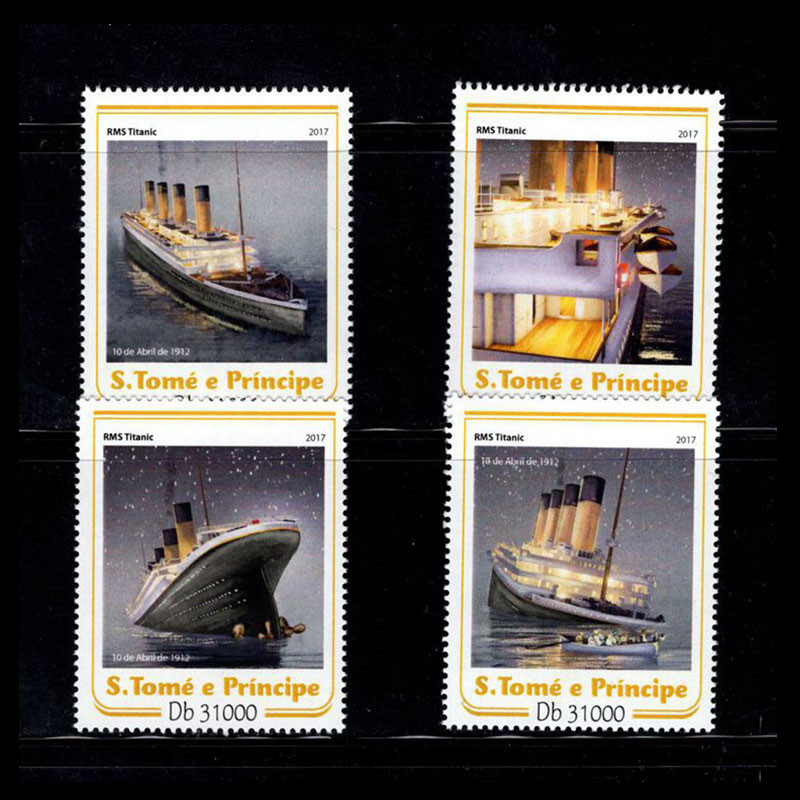 Santonomi 2017 Fantasy Ship Movie Titanic Cruise Wheel Sinking Stamp M+4 ใหม่เอี่ยม