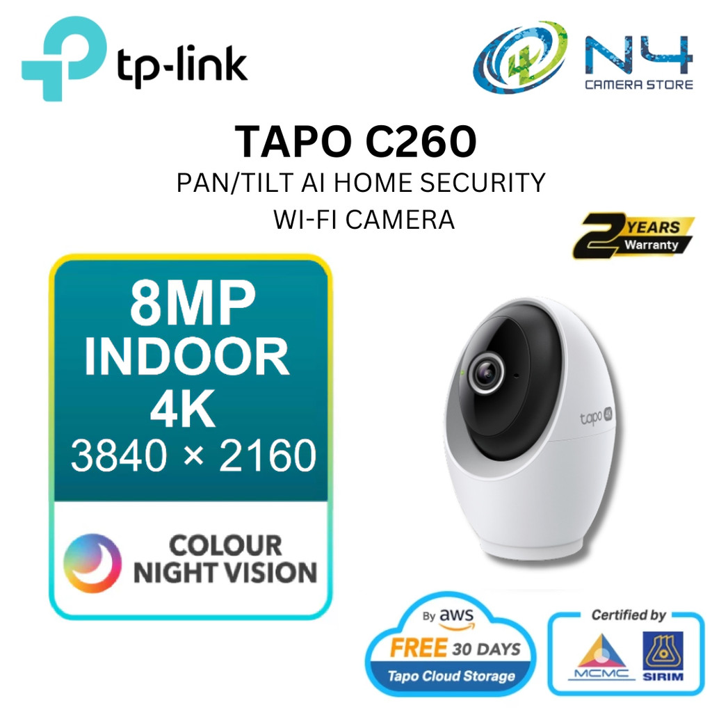 TP-LINK Tapo C260 Pan/Tilt AI Home Security Wi-Fi Camera