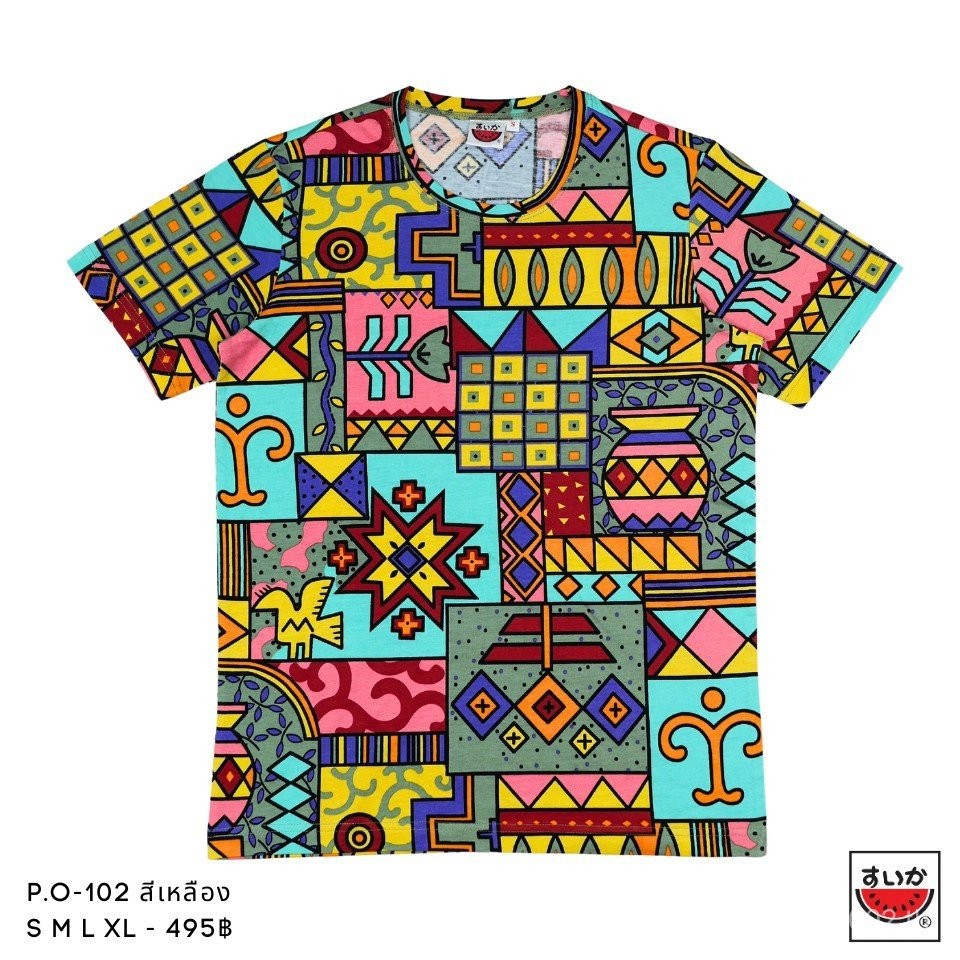 Watermelon (SUIKA) - เสื้อยืดคอกลมแขนสั้นพิมพ์ลายกราฟิก (PO-102)