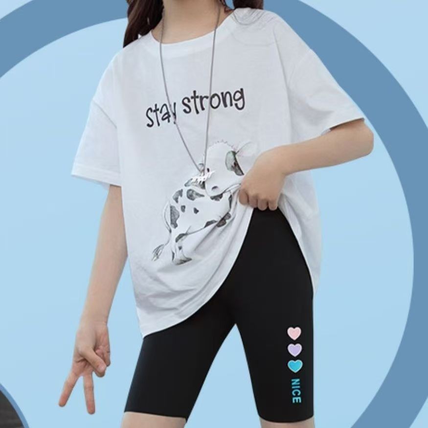 กางเกงขาสั้นแฟชั่นเด็กแบบรัดรูป กางเกงทรงฉลาม ลายพิมพ์รูปหัวใจ วัสดุผ้ายืดผ้าฝ้าย ใส่สบาย เหมาะสำหรับสาวๆ ใส่ในทุกโอกาส - รูปที่ 6