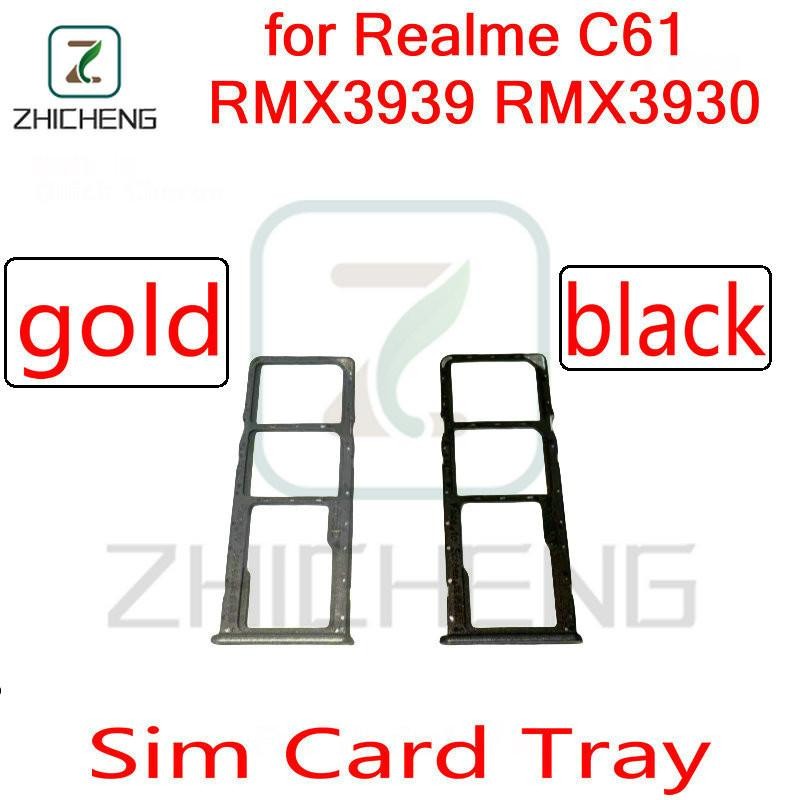 สําหรับ Realme C61 RMX3939 RMX3930 ใหม่ SD MicroSD ผู้ถือ Nano ซิมการ์ดถาดสล็อต Repalcement