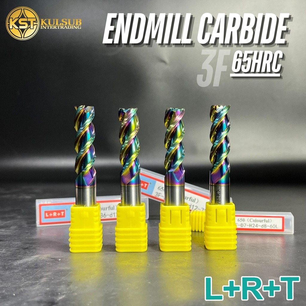 LRT Endmill Carbide 3F Rainbow (Colorful option) 650HRC ขนาด D1 ถึง D6