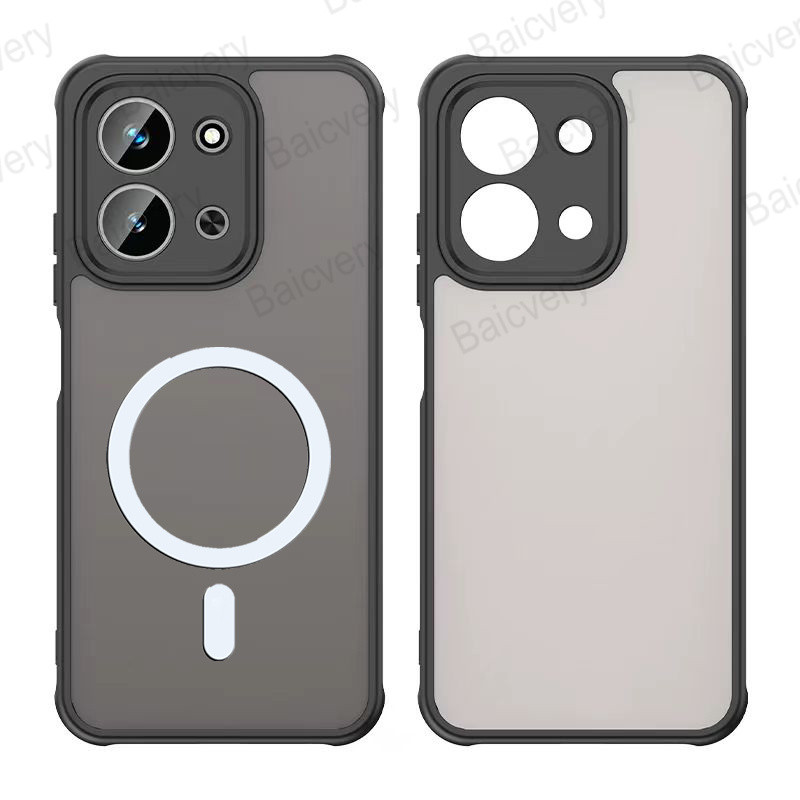 สําหรับ VIVO Y28 4G V2352 พร้อมสติกเกอร์แม่เหล็ก Matte TPU ฝาครอบป้องกันกันกระแทก