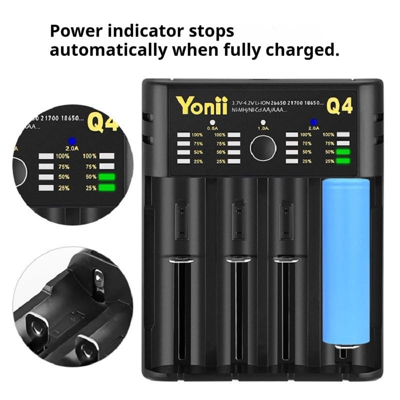 21700 Battery 18650 Charger 4 Slot USB Battery Charger 21700 AA5 No. 7 เบอร์ 26650 สมาร์ทแบตเตอรี่ลิ