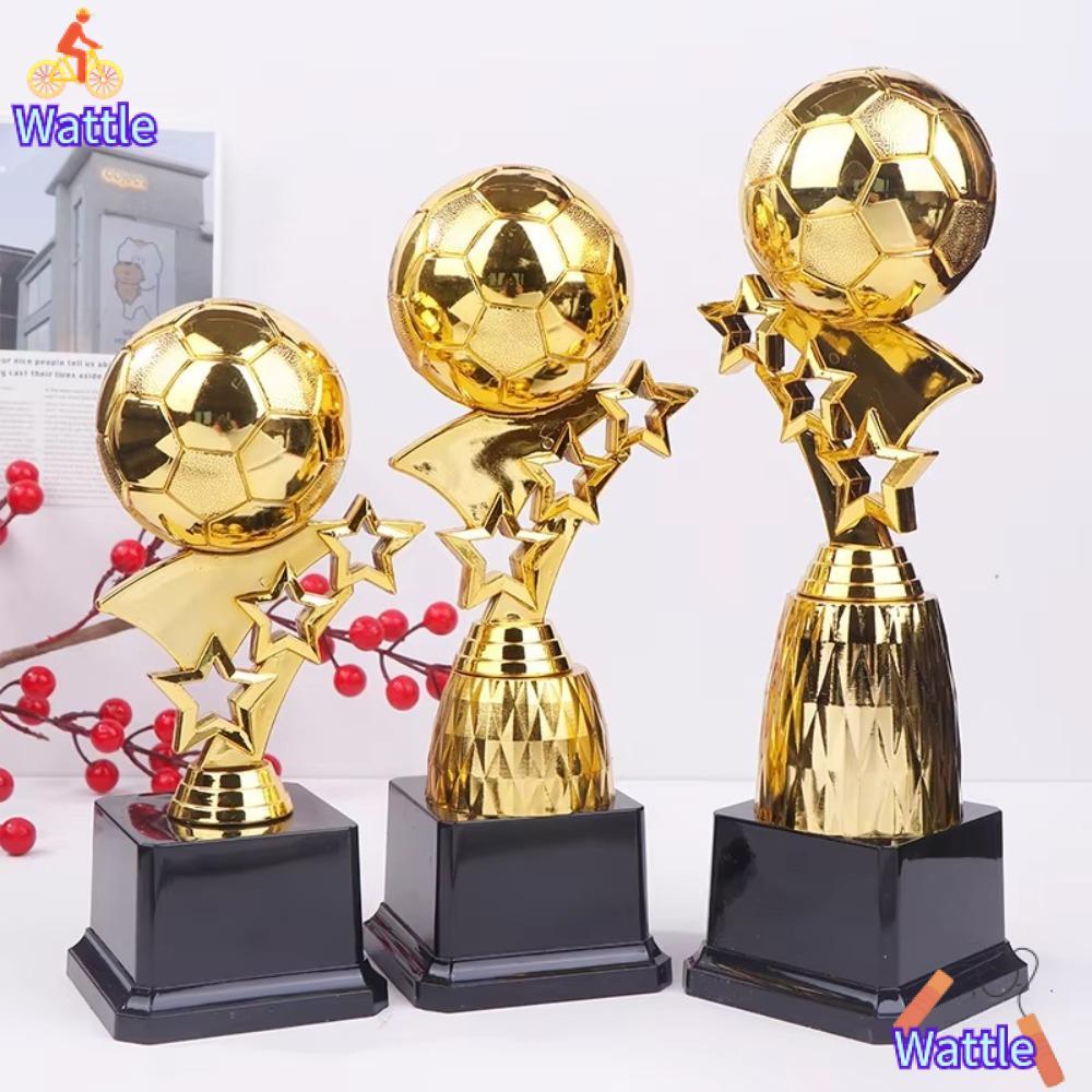WATTLE Golden Ball Awards Trophy,ฟุตบอลการแข่งขันถ้วยพลาสติกขนาดเล็ก,รางวัลผู้เล่นที่ยอดเยี่ยมของที่ระลึกหัตถกรรมรุ่นWinnerรางวัลรางวัลของเล่นสําหรับทีมกีฬาการแข่งขัน