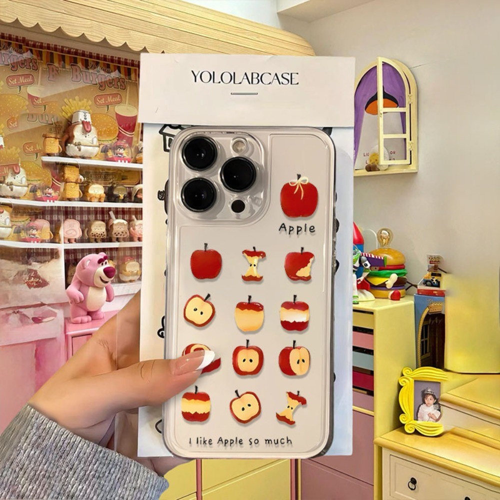 โปร่งใสสีแดง Apple เคสโทรศัพท์สําหรับ iPhone 16 15 14 13 12 11 Pro Max IPhone 14 15 16 Plus Pro Max กันกระแทก Soft Clear Cases - รูปที่ 7