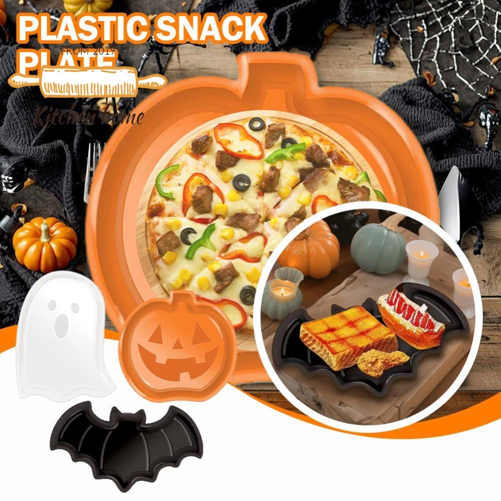 hothalloween Ghost Pumpkin Snack Plate Fruit Plate Bat Candy Plate เหมาะสําหรับ E8o2