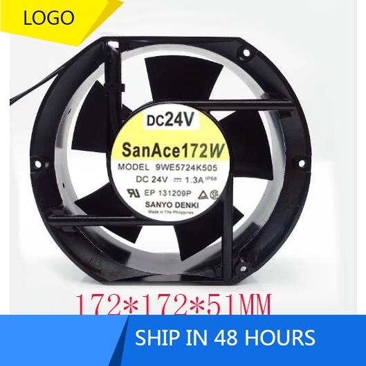9we5724k505 Sanyo 17251 24V 1.3A 17CM พัดลมแปลงความถี่โลหะพัดลมอุณหภูมิสูง