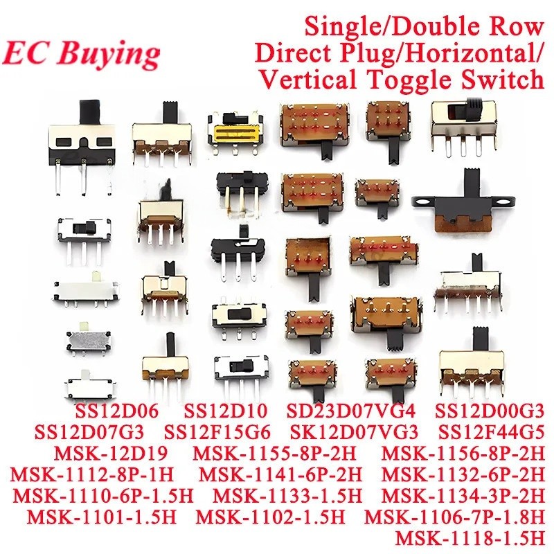 20 ชิ้น/10 ชิ้น Micro-power Toggle สวิทช์ DIP เปิด/ปิด 1P2T SPDT SMD สลับสไลด์สวิทช์เดี่ยวและคู่แถวโดยตรง-แทรกแนวนอน