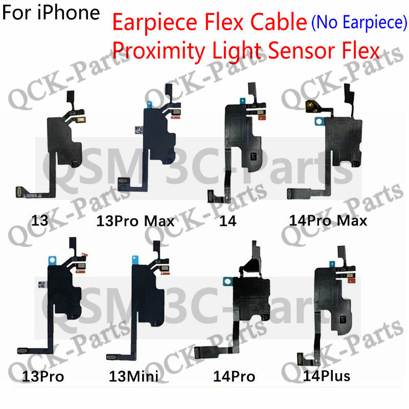 หูฟัง Flex Cable สําหรับ iPhone 13 14 plus 13 mini 13 14 Pro Max Proximity Light Sensor (ไม่รวมลําโพง) อะไหล่เปลี่ยน