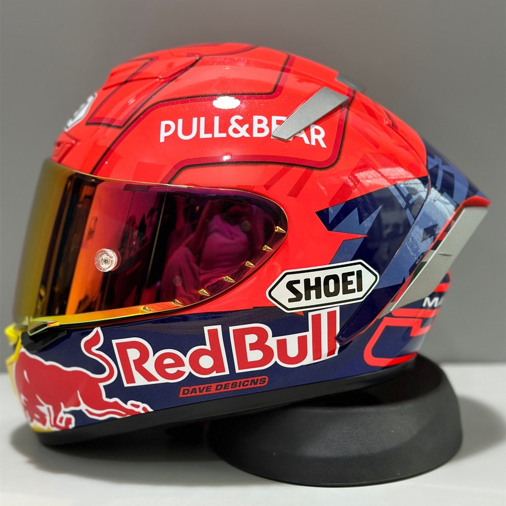 2025NEWSHOEI X14 หมวกกันน็อค SHOEI Full Face Red Bull หมวกกันน็อคมอเตอร์ไซค์ขี่หมวกกันน็อคแข่งวิบาก