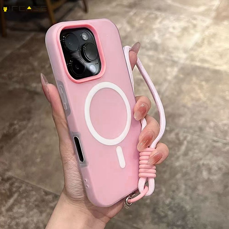 สําหรับ iTel S25 Ultra S23 + A90 A80 A70 A60 A60S A50C A06 A05S A04 P65 P55 P40 + RS4 เคสโทรศัพท์ 2 ใน 1 แม่เหล็กพร้อมสายคล้องสีสันสดใสกรณี Frosted กรณี