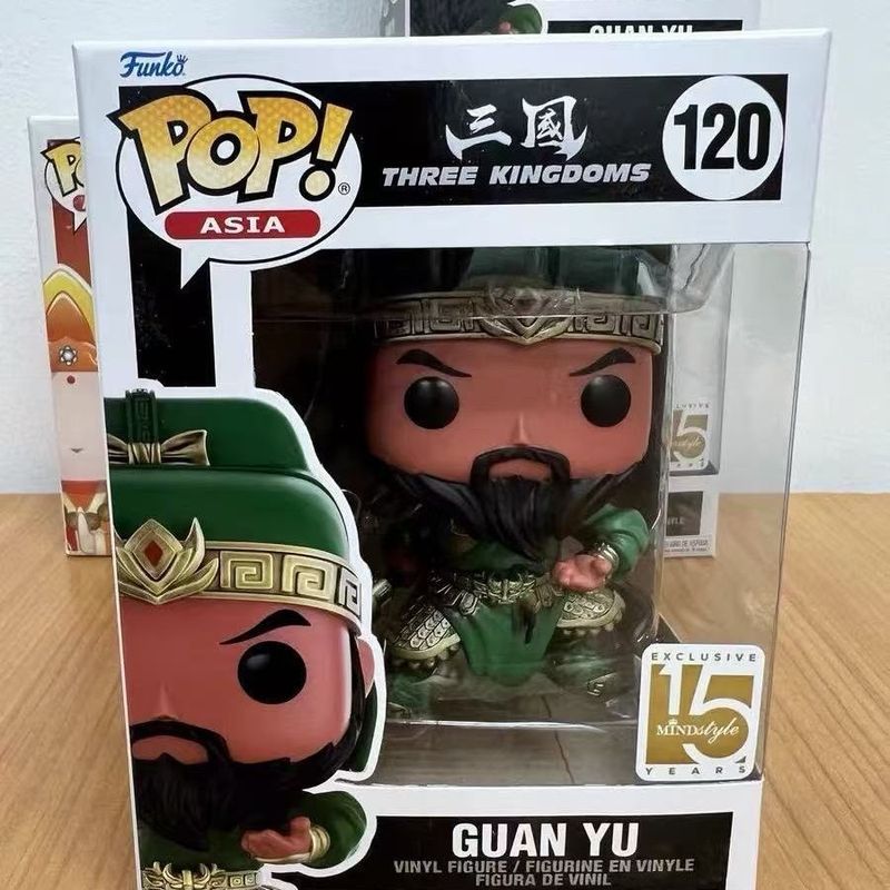 P POP Asia Romance of the Three Kingdoms Theme Series Guan Yu Guan Erye Guan Gong Lu Bu Zhuge Liang ตุ๊กตาทํางานอินเทรนด์รูปเครื่องประดับ - รูปที่ 4