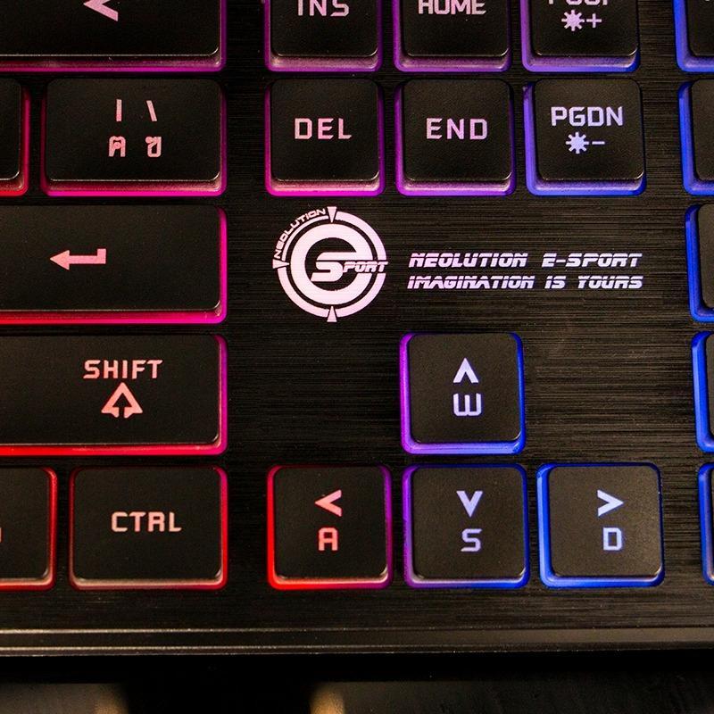 คีย์บอร์ดเกมมิ่ง Neolution E-Sport AGIS คีบอร์ดกันน้ำ ปรับความสว่างได้ 4 ระดับ Gaming Keyboard ประกั