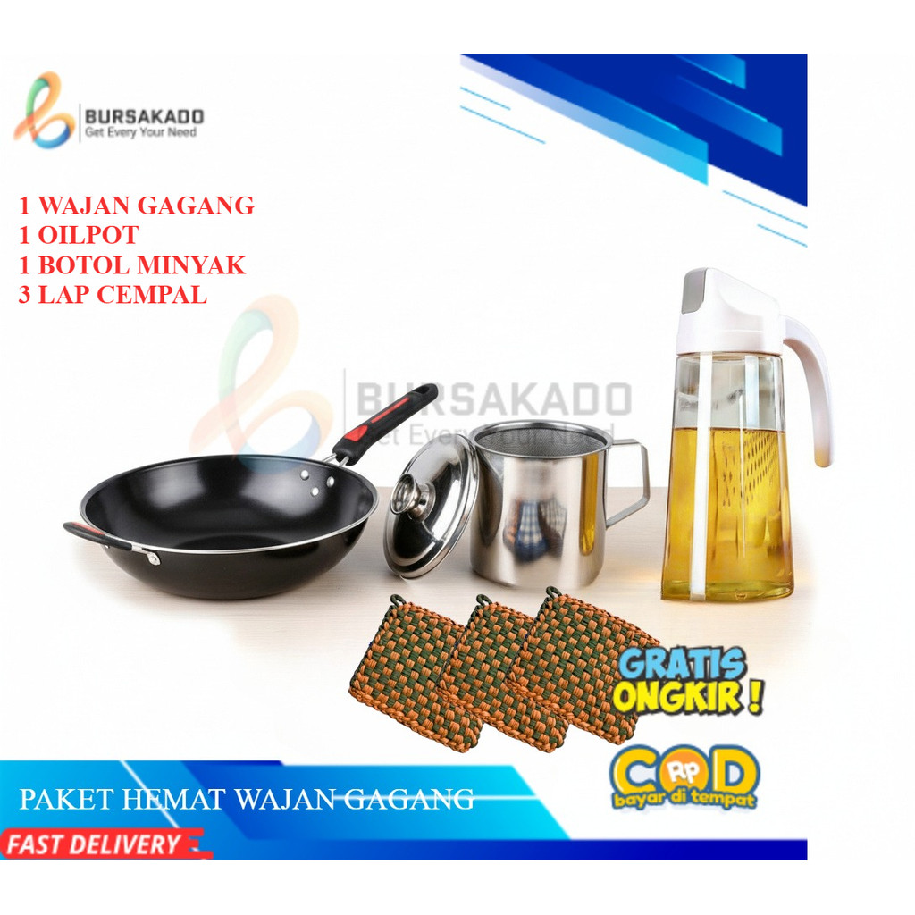 HANDLE PAN AND OILPOT PLUS ขวดน้ํามัน DISPENSER GET 3 ผ้า