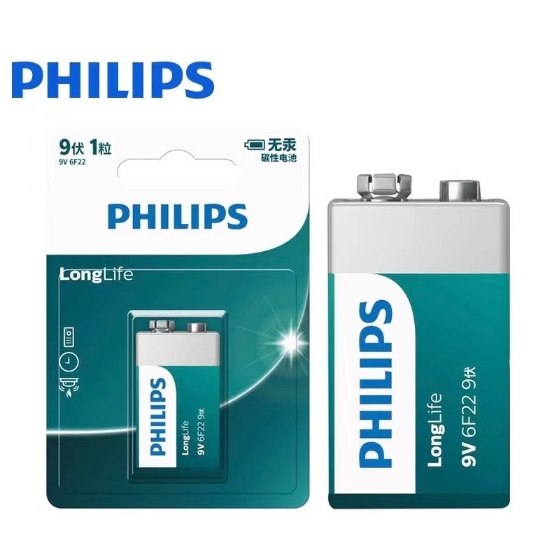 PHILIPS ถ่านไฟฉาย 6F22 9V (1 ก้อน)
