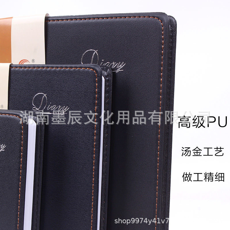 คุ้มค่าซื้อ Shenshi Notebook Work Note Notepad 25K Office หนังสีดําพื้นผิวโน้ตบุ๊ค 18K บันทึกการประช