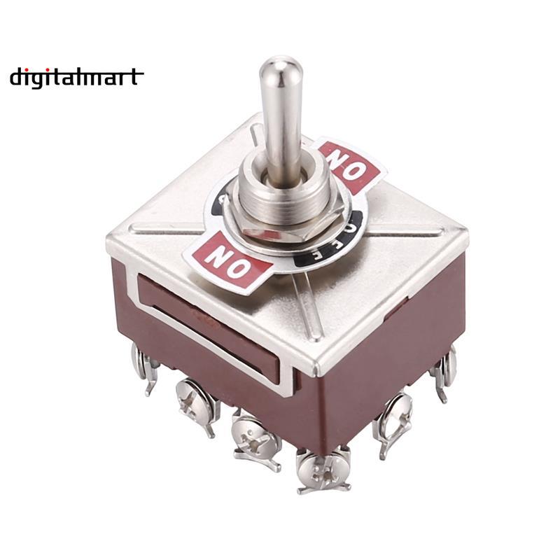 AC 380V 10A เปิด/ปิด/ON 3 ตําแหน่ง 12 Pin Latching Toggle Switch 4PDT