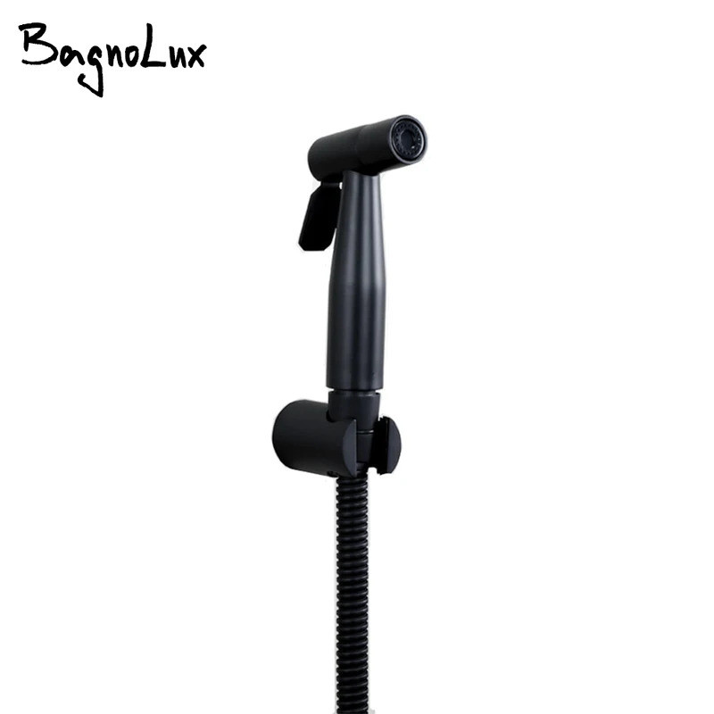 New Bidet Toilet Sprayer Luxurious Small Handheld Bathroom Shower Matt Alba Black Plate Shattaf Port