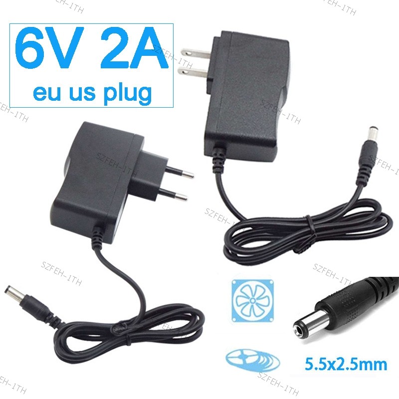 แถบ LED Light Power Supplies Converter AC 110V 240V DC 6V 2A Power Supply Adapter Charger Switch US/