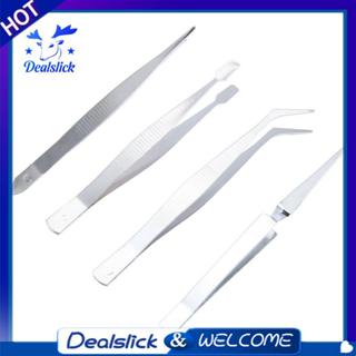 4 ชิ้น/เซ็ตแหนบสแตนเลสหนา Electronics Forceps แหนบคิ้ว Anti-…