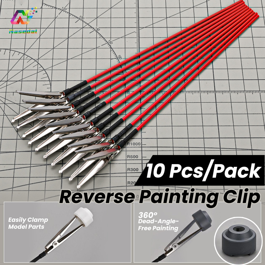 10 ชิ้น/แพ็ค MSWZ Reverse Painting Clip MS-130 Strong Clamping Force Rust-Proof Jaws 360°ภาพวาดปลอดมุมตายสําหรับกันดั้มสําหรับ Gunpla GK DIY เครื่องมือโมเดลทหาร
