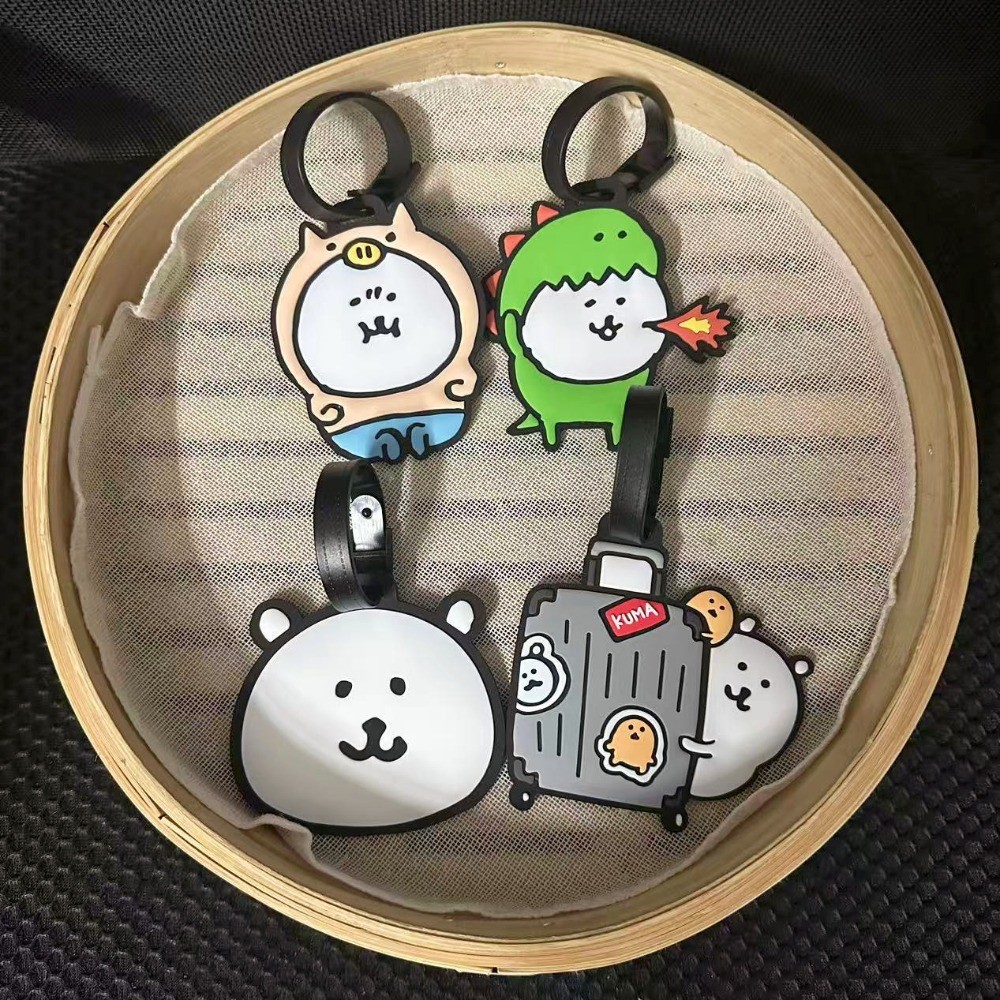 แท็กกระเป๋าเดินทางการ์ตูนอะนิเมะ Self-Deprecating หมี Nagano กระเป๋าเดินทางน่ารักป้าย Boarding Pass กระเป๋าจี้ป้าย
