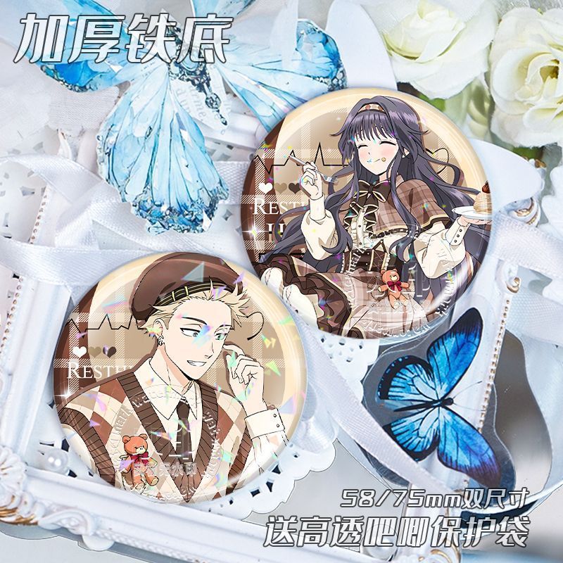 ป้ายพินอนิเมะ Waguri Kaoruko Tsumugi Rintaro และ Kaoru Hana Wa Rin To Saku เข็มกลัดสำหรับกระเป๋าและข