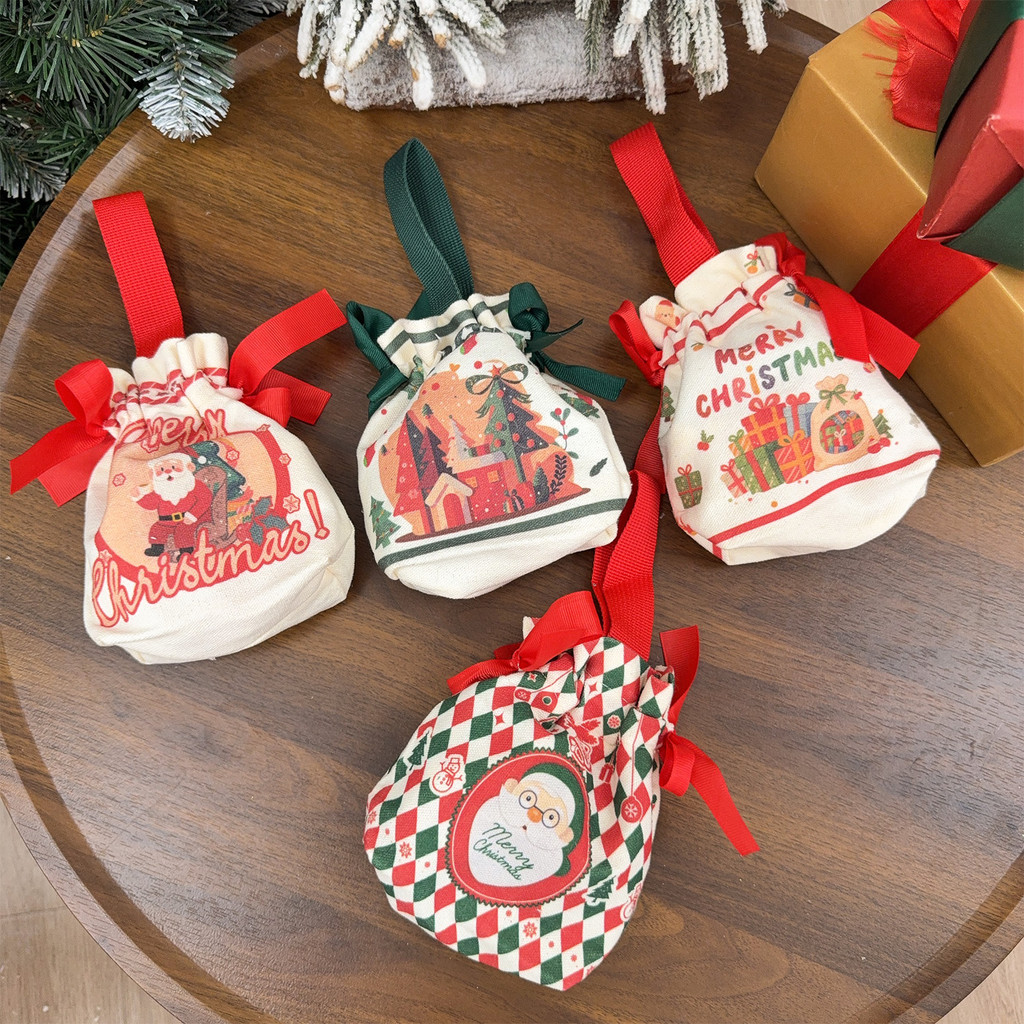 [เอชจีบี]คริสต์มาส เชือกรูด ถุงของขวัญที่มีรูปแบบกวางเรนเดียร์การ์ตูนน่ารัก,ผ้าใบทนทานพรรคโปรดปรานกระเป๋าสําหรับวันหยุดตกแต่งและปัจจุบัน,1/4ชิ้น - รูปที่ 6