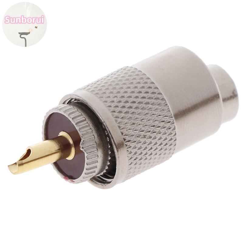 Sunborui 1PCS UHF PL259 ชายปลั๊กตรง Solder Connector อะแดปเตอร์สําหรับ RG8U RG58-3 TH
